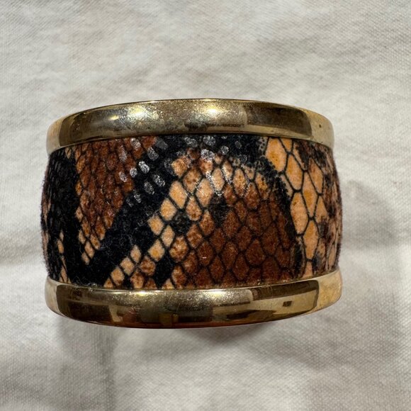Jewelry - Snakeskin Animal Print Hinged Statement Bracelet